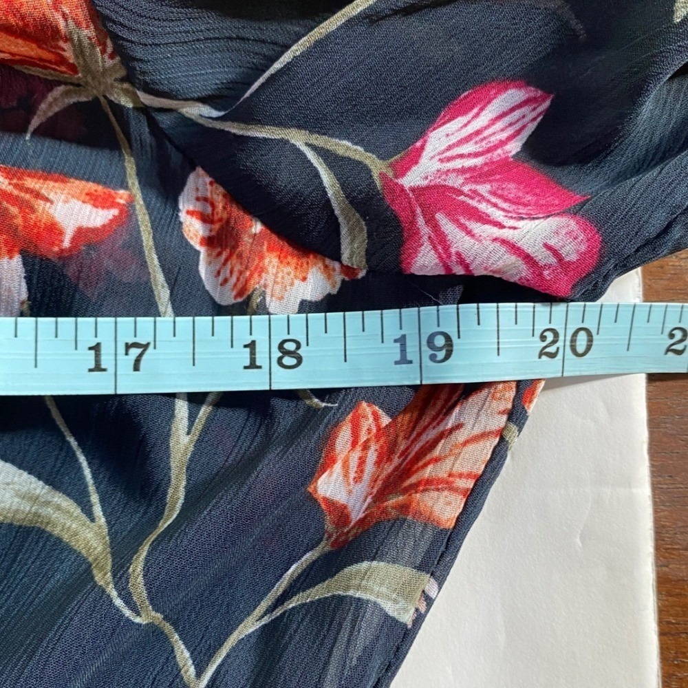 Calvin Klein Navy Blue Floral Chiffon High Low Maxi Dress 4 NWT Wedding Guest - Picture 6 of 16
